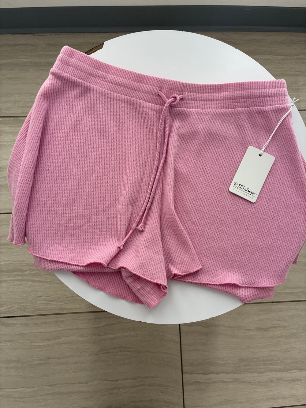 NEW! PJ Salvage Pink Waffle Knit Pajama Shorts, Medium (NWT)